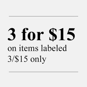3 items for $15 bundle deal